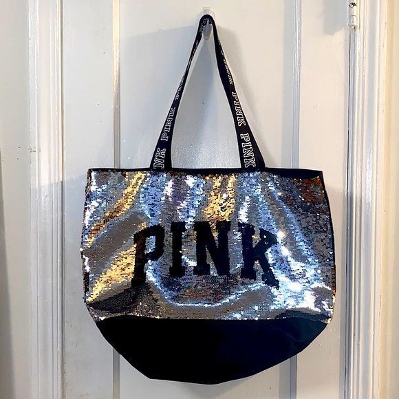 PINK Victoria's Secret Handbags - VS PINK Sequin Oversized Tote